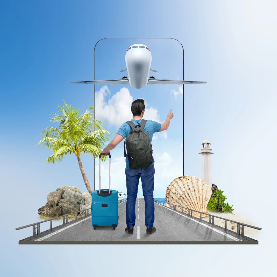 طالب يستعد للسفر